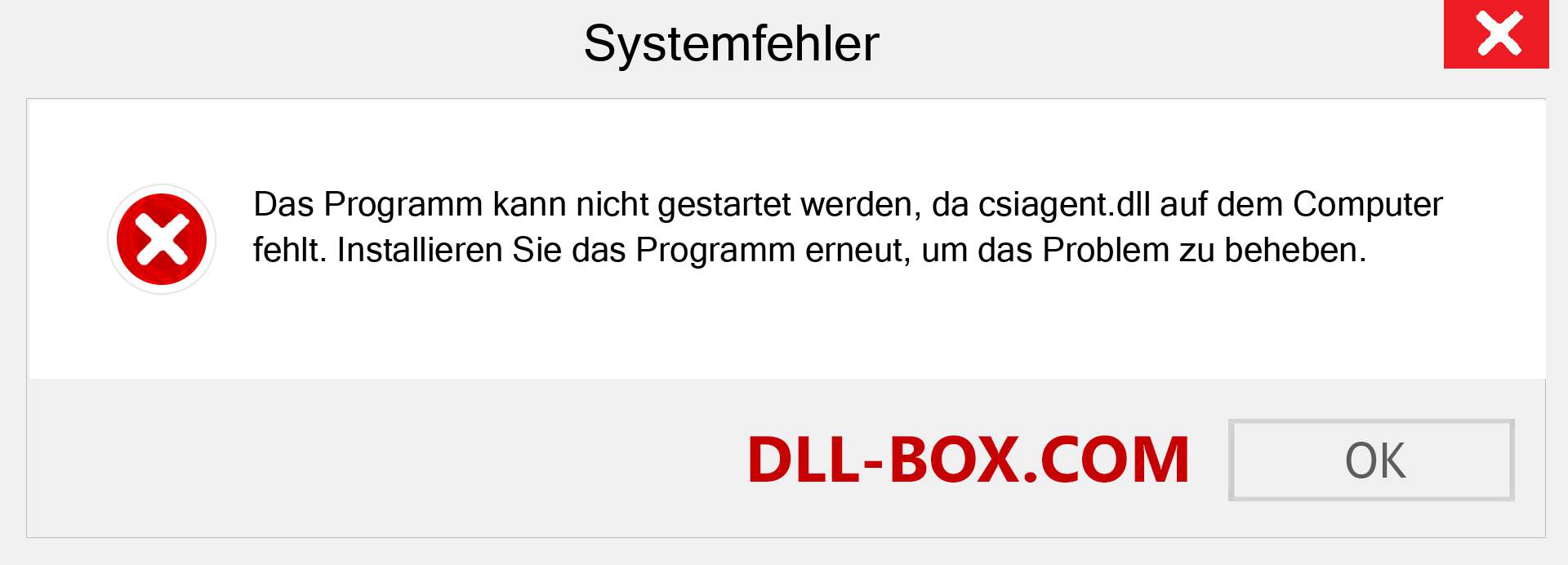 csiagent.dll-Datei fehlt?. Download für Windows 7, 8, 10 - Fix csiagent dll Missing Error unter Windows, Fotos, Bildern